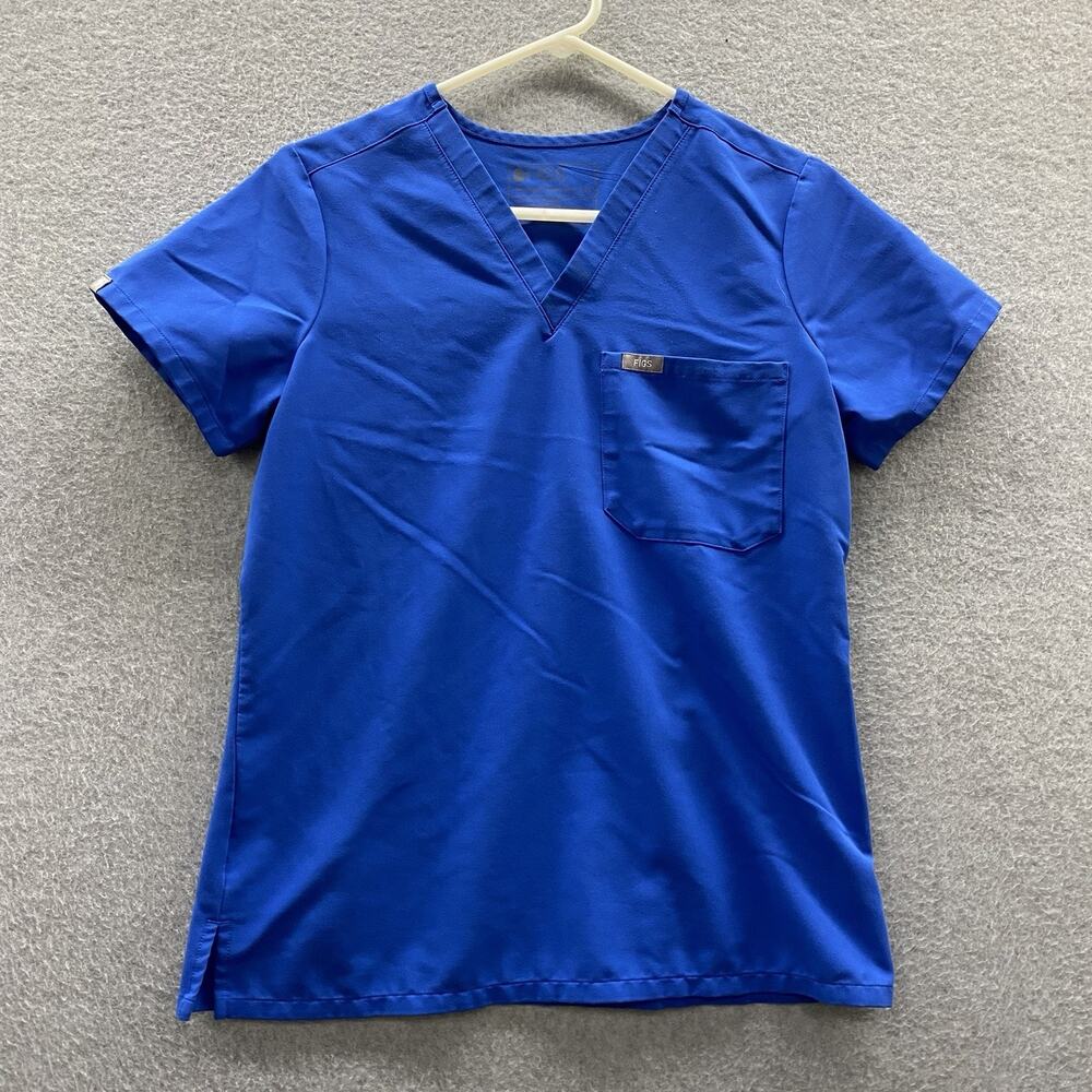 FIGS Catarina Scrub Top Womens XS Royal Blue Technical Collection One Pocket